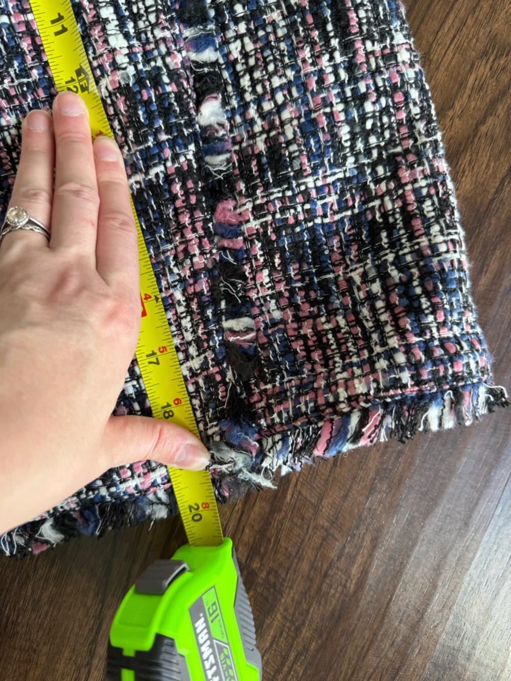 LOFT Black Tweed Mini Skirt with Pink & Navy Accents - Picture 10 of 10